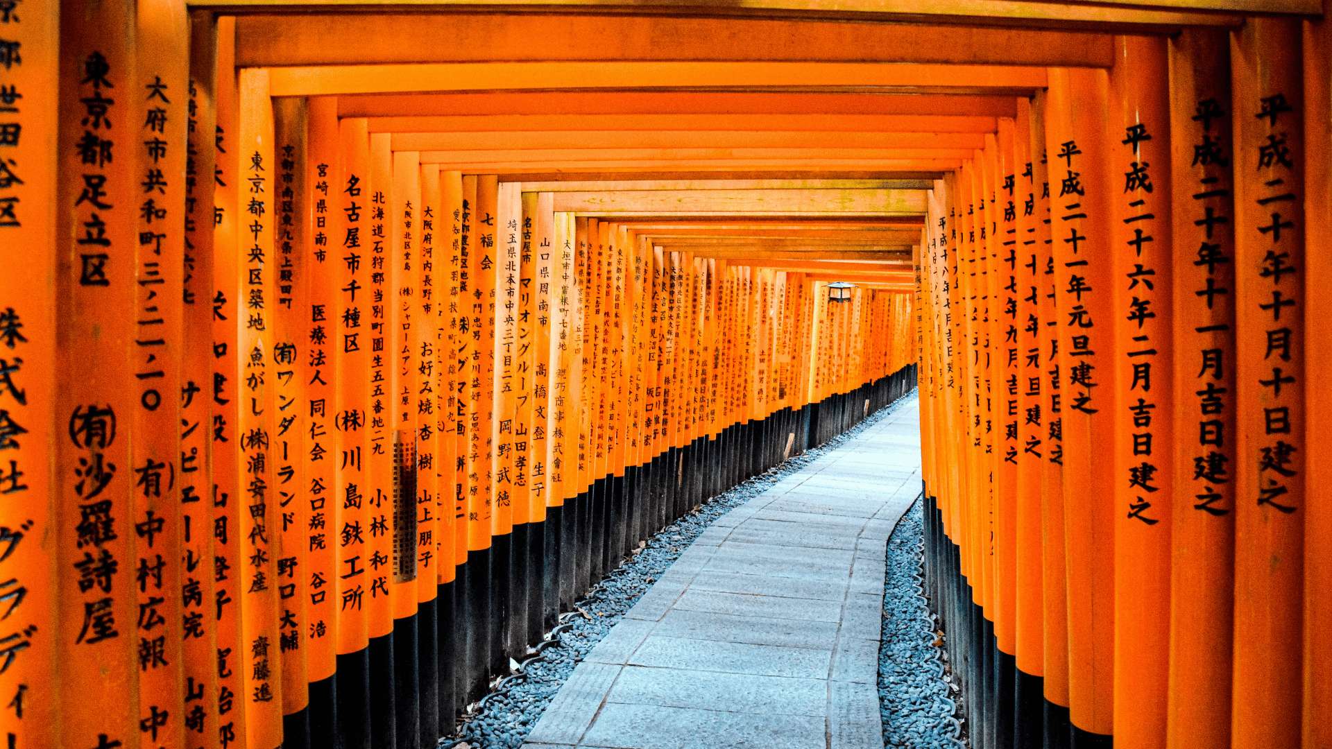 Torii arancioni giapponesi