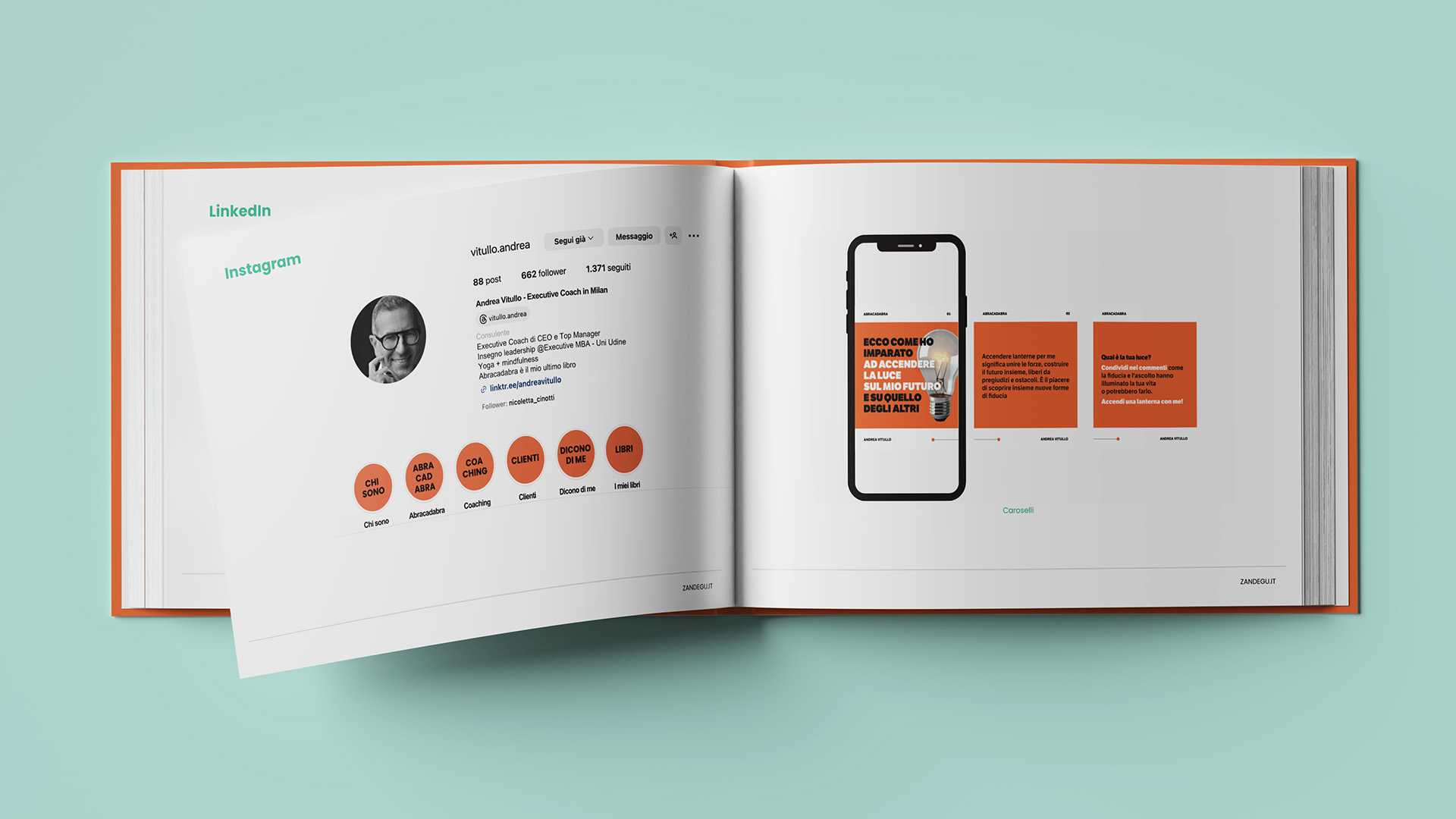 Un libro aperto con la strategia di comunicazione di Andrea Vitullo