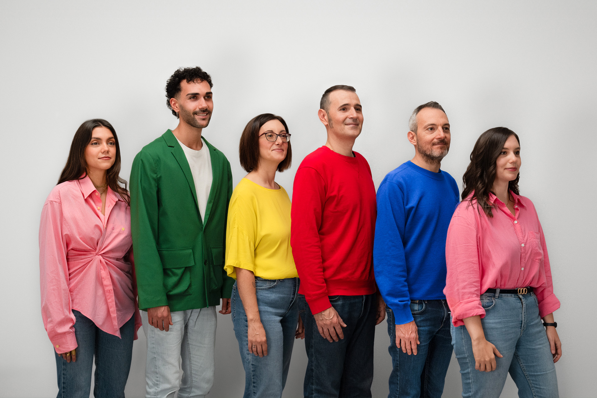 Lo staff di Zandegù, da sinistra: Martina, Luca, Marianna, Alessandro, Marco e Alessia